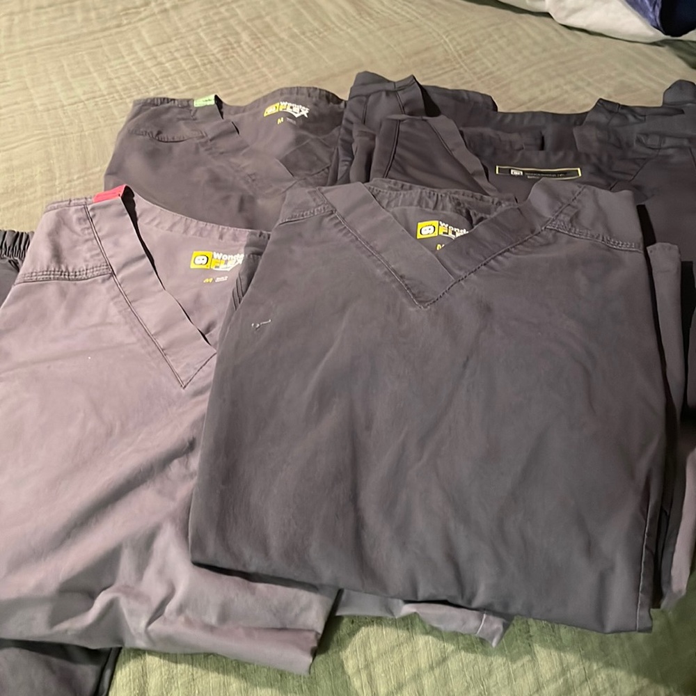 Grey scrub sets. Bundle of 6+ tops/bottoms.